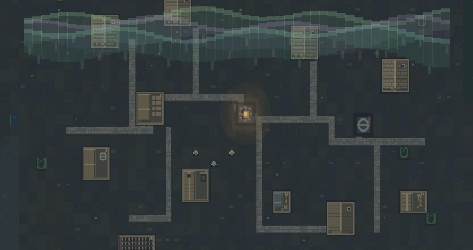 A Serftown village under a rare aurora